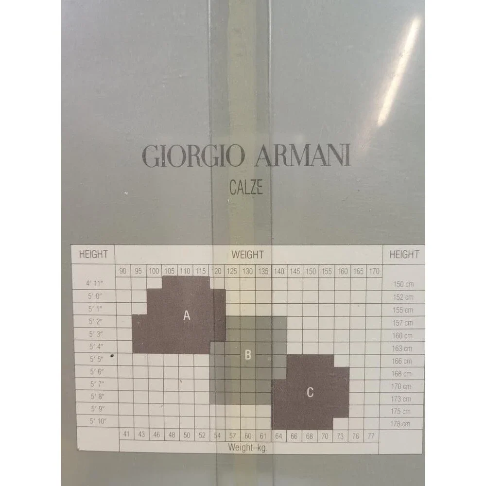 Vintage Giorgio Armani Calze Lycra Opaque Tights Khaki Size A Sheer to Waist